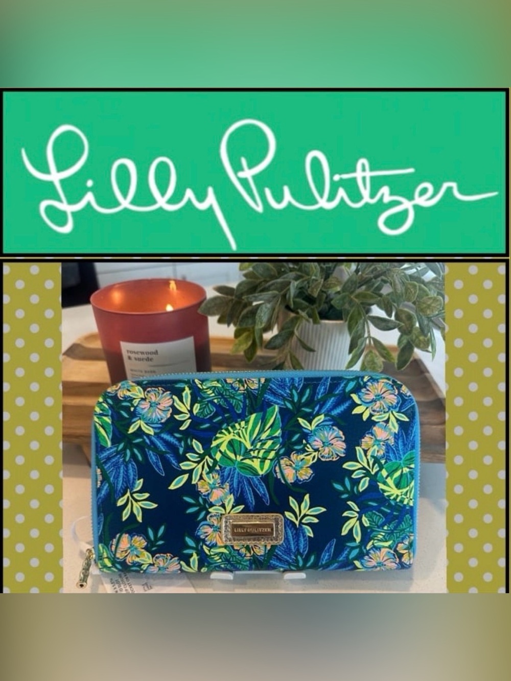 Lilly Pulitzer Tropical Floral Travel Zip Wallet